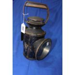 Vintage tinplate railway lamp.