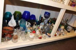 Collection of cut crystal, ceramics, ornaments, cutlery, trinket boxes, lamp, large wine goblets,