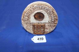Troika wheel vase, signed, 12cm.