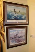 Two framed limited edition military aviation prints.