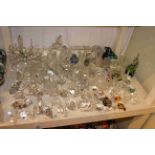 A selection of Swarovski? and other crystal animals including rearing horse, reindeer, rabbit,