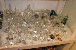 A selection of Swarovski? and other crystal animals including rearing horse, reindeer, rabbit,