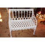 Cast Coalbrookedale style garden bench, 88cm in length.