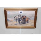 D.M. & E.M. Alderson, Harvest Time, watercolour, signed and dated 1933 lower right, 15cm by 24.