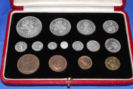 1937 specimen coin set comprising eleven silver,