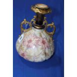 Old Hall two handled vase with flower decoration.