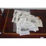 Collection of forty five £5 white bank notes for Darlington and Durham Bank dating 1890,