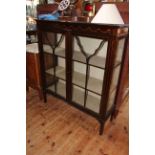 Edwardian mahogany and string inlaid two door vitrine, 122.5cm by 106.5cm.