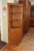 Ercol Windsor open topped corner cabinet, 180cm by 76cm.