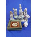 Four large Lladro pieces including dancing couple,