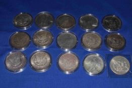 American USA Morgan Dollars and one dollar capsulated silver and uncirculated coins,