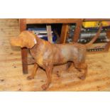 Cast iron model of a Pointer dog, 97cm by 71cm.