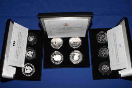 Jubilee Mint solid silver proof collection coin sets,