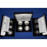 Jubilee Mint solid silver proof collection coin sets,