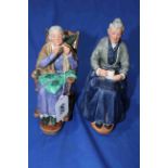 Two Royal Doulton figures, A Stitch in Time and The Cup of Tea.