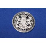 One hundred pounds Gibraltar Queen Elizabeth II 90th birthday silver piedfort 2016 coin.