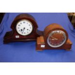 1920's inlaid mahogany mantel clock and an oak clock (2).