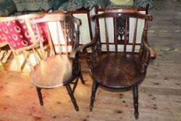 Two similar Victorian ibex armchairs.