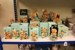 Twenty one boxed Pendelfin figurines.