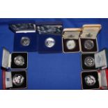 Collection of Royal Mint £5 silver proof birthday boxed coins with COAs;