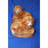 Pair Staffordshire lions.