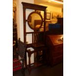 Early 20th century walnut mirror back hallstand.