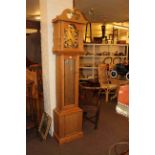 Modern pine longcase clock.