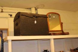 Studded dome trunk and Victorian mahogany toilet mirror (2).