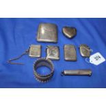 Collection of five silver vesta cases, silver cheroot holder case,