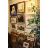 Large collection of various oils, watercolours and prints.