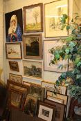 Large collection of various oils, watercolours and prints.
