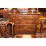 Georgian oak chest of two short above three long graduated drawers on shaped bracket feet,