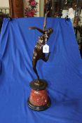 Art Deco style bronze figure of dancing girl, 64cm.