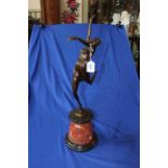 Art Deco style bronze figure of dancing girl, 64cm.