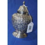 Late Victorian silver caddy by George Nathan and Ridley Hayes,