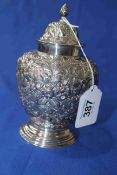 Late Victorian silver caddy by George Nathan and Ridley Hayes,