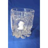 Baccarat crystal beaker with sulphide cameo of Napoleon.