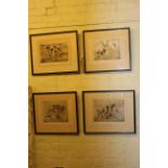 Henry Wilkinson, set of four signed limited edition etchings of Spaniels and Pointers.