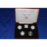 Royal Mint 1984-1987 United Kingdom £1 silver proof collection, with COA and presentation case.
