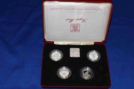 Royal Mint 1984-1987 United Kingdom £1 silver proof collection, with COA and presentation case.