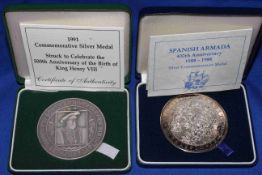 Royal Mint 1991 commemorative silver medal struck to celebrate the 500th Anniversary of the Birth