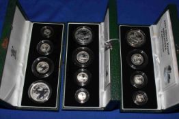 Royal Mint 1997, 1998 and 2001 United Kingdom Britannia silver proof collection in presentation box,