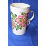 Wemyss tall tankard decorated with wild roses, 18cm.
