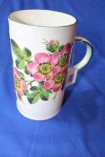 Wemyss tall tankard decorated with wild roses, 18cm.