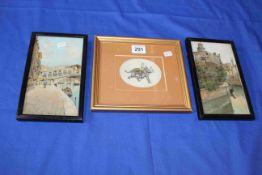 Small framed picture of Indian elephant and two Venice (3).