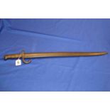 French 1868 Chassepot bayonet and scabbard.
