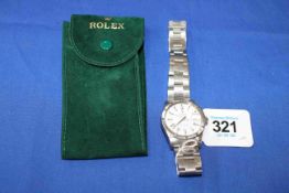 Rolex stainless steel gents Oyster Perpetual Date wristwatch.