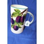 Wemyss tankard with plums decoration, 18.5cm.