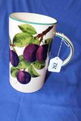 Wemyss tankard with plums decoration, 18.5cm.