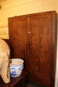 Contemporary walnut double door wardrobe and double bed complete.